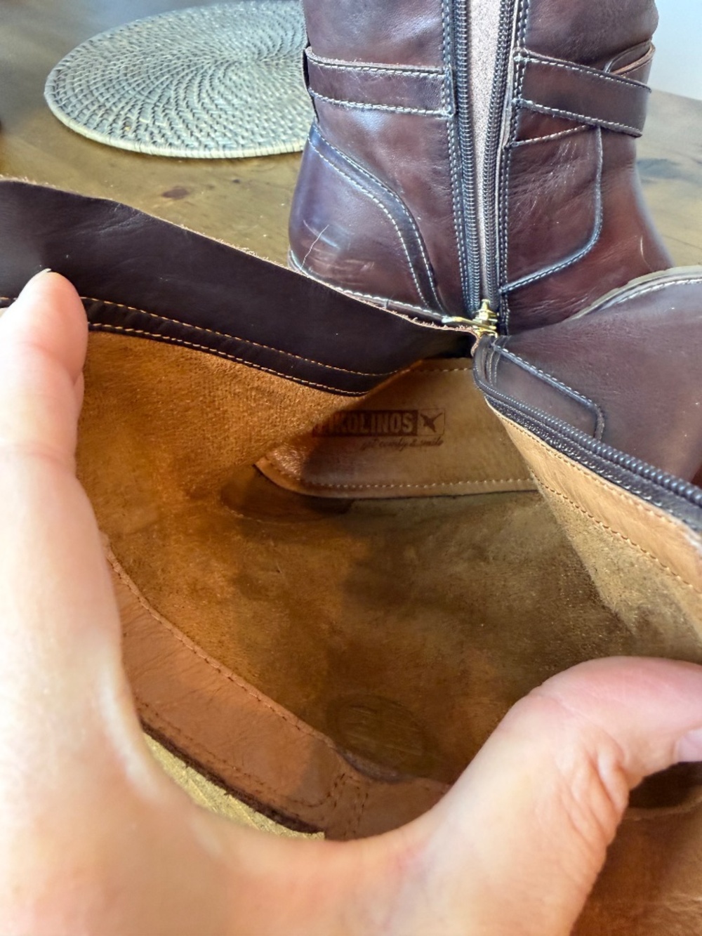 PIKOLINOS Brown Leather Ankle Boots Side Zip, Strap, Buckle Accent Women's 37 - Picture 8 of 10